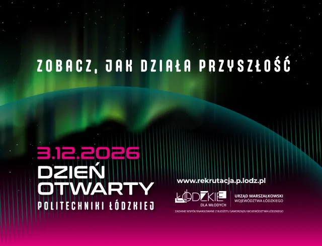 Grafika promująca Dzień Otwarty PŁ