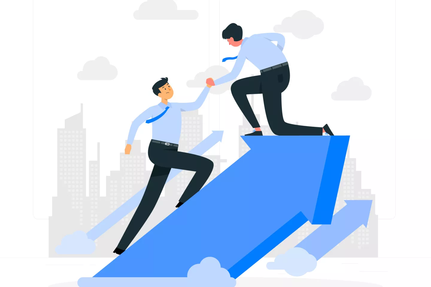 pomocna dłoń, niebieska strzałka