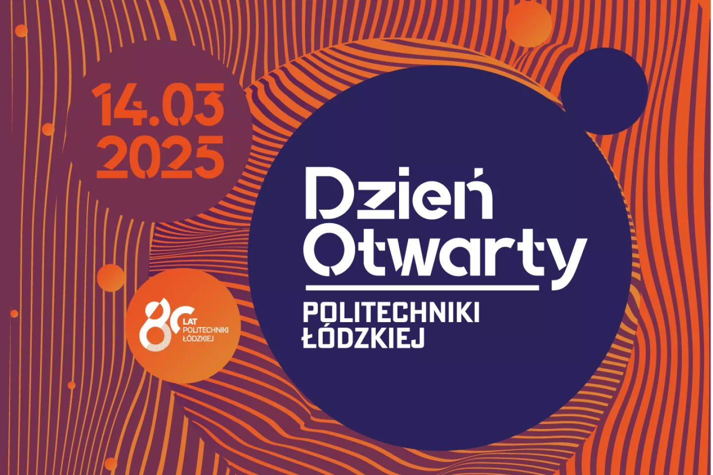 Abstrakcyjna grafika promująca Dzień Otwarty 2025