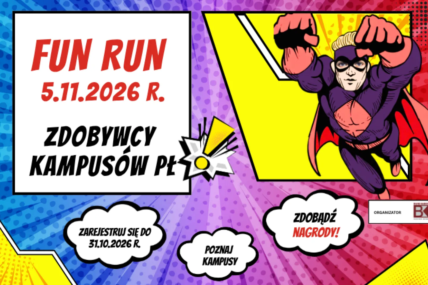 plakat informujący o wydarzeniu FUN RUN 5 listopada 2026