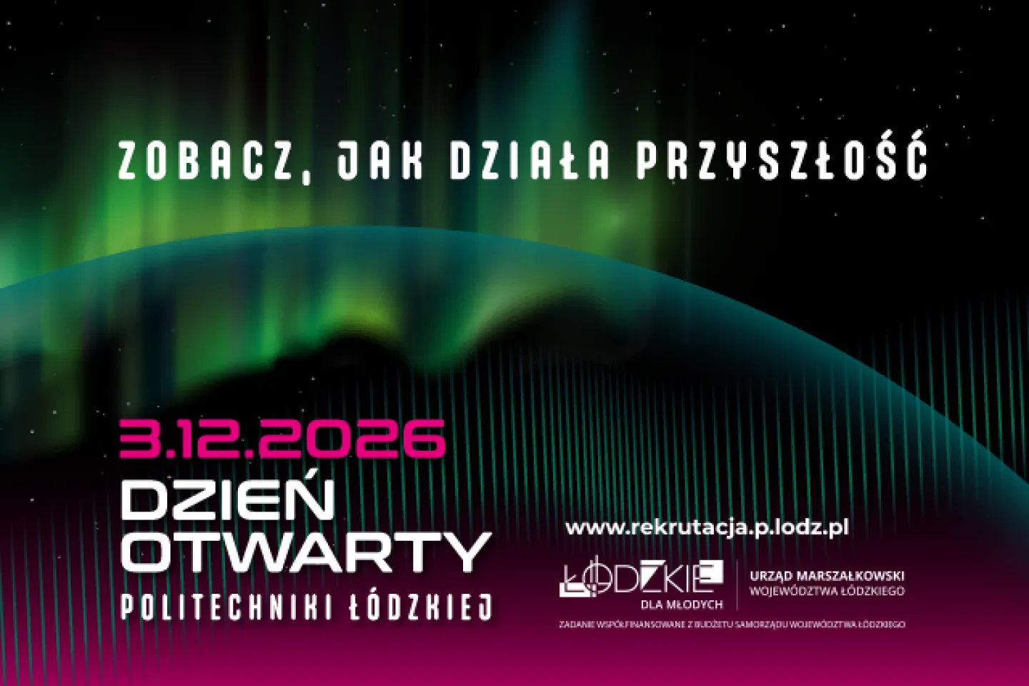 Grafika promująca Dzień Otwarty PŁ