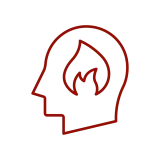 głowa, płomień a'la motywacja (bez tła)